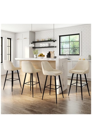 4 bancos de bar Olivia - 44 x 92 x 46 cm