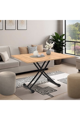 Mesa de centro ajustável Tribeca - Imitação de madeira - 100 x 57-114 x 30-75 cm