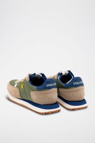 Sapatilhas com cunha em couro - Verde