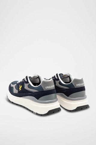 Sapatilhas com plataforma em couro - Azul