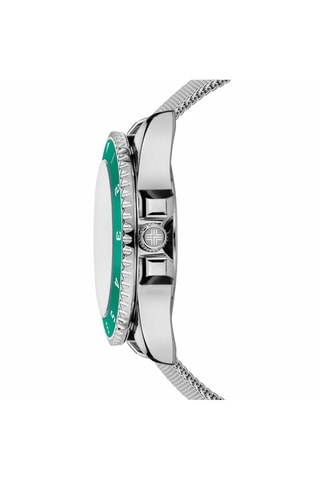 Montre à quartz en acier - Argenté et vert