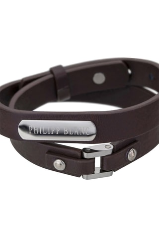 Coffret montre à quartz en acier et bracelet en cuir