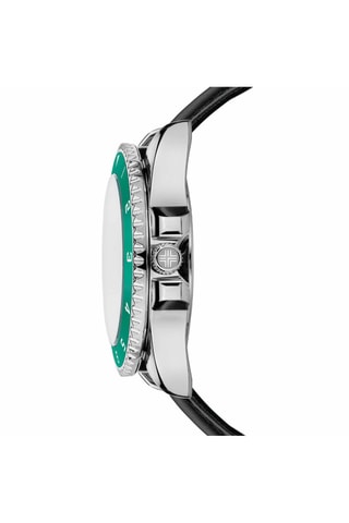 Montre à quartz en cuir - Noir et vert