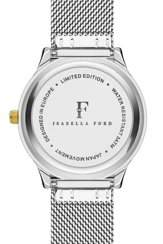 Montre à quartz en acier et diamants Heloise