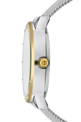 Montre à quartz en acier et diamants Heloise