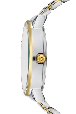 Montre à quartz en acier et diamants Olympe