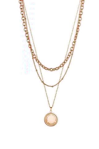 Collier multirangs Arielle - Doré rose 