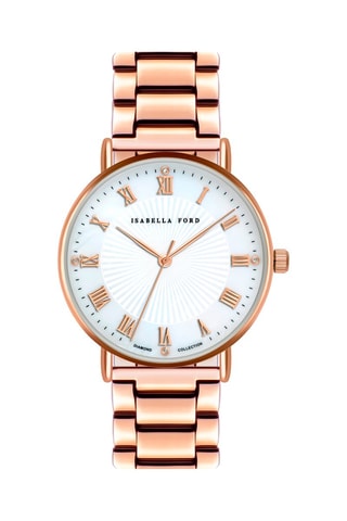 Montre à quartz en acier, diamant et nacre Chloé