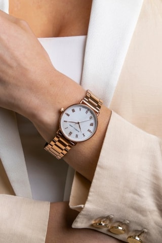 Montre à quartz en acier, diamant et nacre Chloé