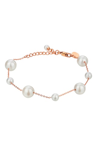 Coffret montre à quartz en acier, diamants et bracelet et perles fine Coco