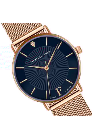 Coffret montre à quartz en acier, diamants et boucles d’oreilles et perles fine Florence