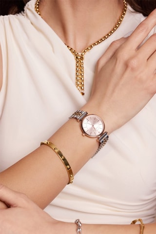 Montre à quartz en acier et diamant Sophia