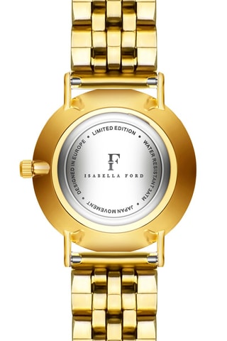 Montre à quartz en acier et diamant Luna