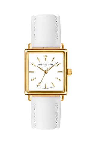 Montre à quartz en cuir et diamant Charlotte