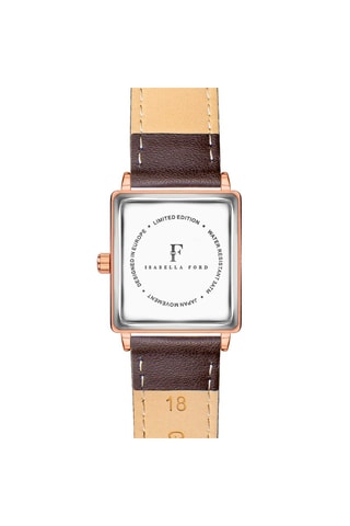 Montre à quartz en cuir et diamant Elisabeth