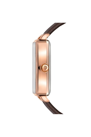 Montre à quartz en cuir et diamant Elisabeth