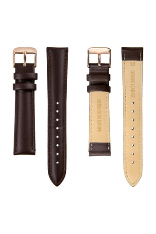 Montre à quartz en cuir et diamant Elisabeth