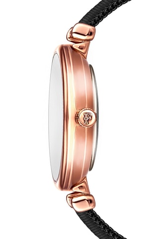 Montre à quartz en acier et diamant