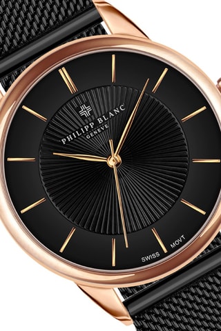 Coffret montre à quartz et bracelet en cuir Montreux