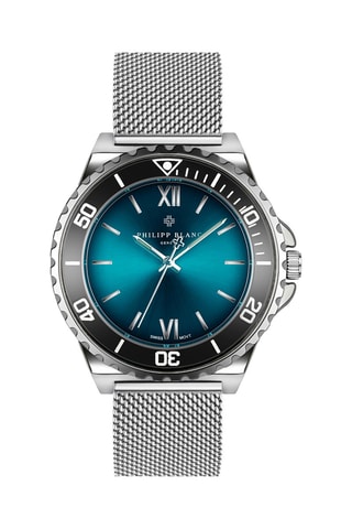Montre à quartz en acier Onex - Argenté et bleu canard
