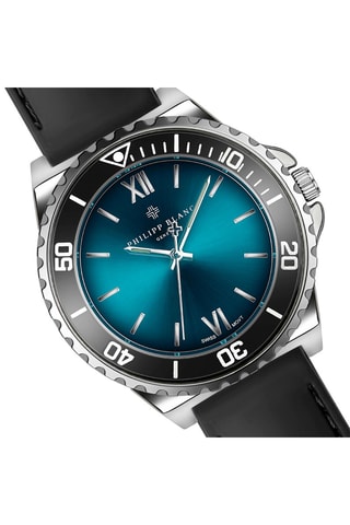 Montre à quartz en caoutchouc - Noir et argenté