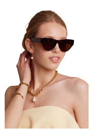 Lunettes de soleil polarisées femme Glamour - Catégorie 3 - Jaune foncé et marron