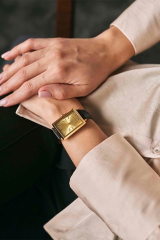 Montre à quartz en cuir et diamant Elodie