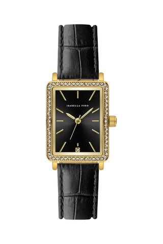 Montre à quartz en cuir et diamant Adélaïde
