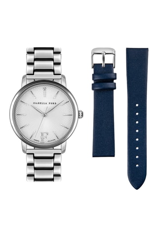 Coffret montre à quartz et bracelet en acier et diamant Adore