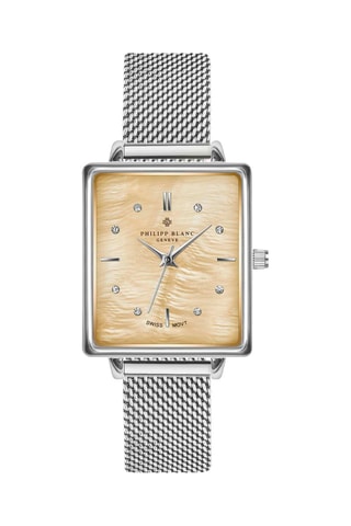 Orologio al quarzo in acciaio - Argentato e beige