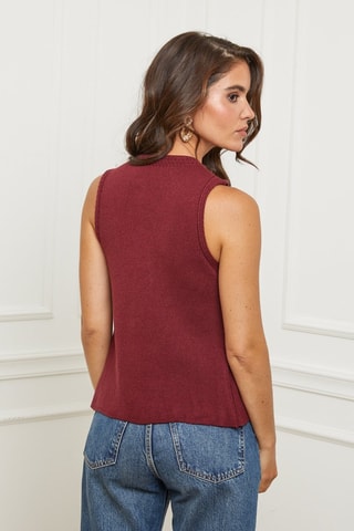 Mouwloos Vest - Bordeauxrood