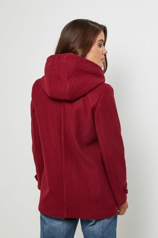 Dufflecoat met Capuchon - Bordeauxrood