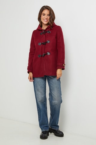 Dufflecoat met Capuchon - Bordeauxrood
