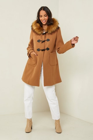 Dufflecoat met Capuchon 
Camel