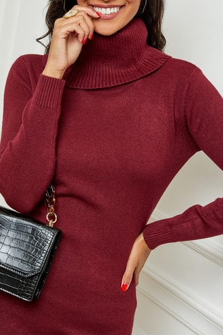 Kasjmier Trui-jurk 
Bordeauxrood