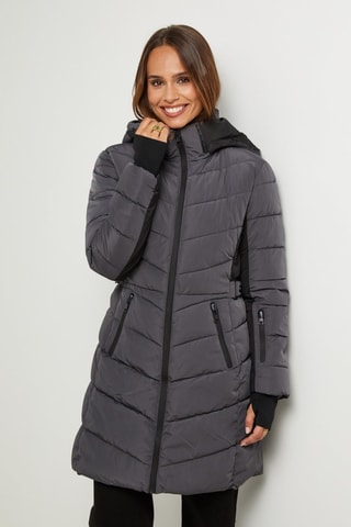 Gewatteerde Jas met Capuchon - Antraciet