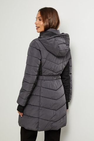 Gewatteerde Jas met Capuchon - Antraciet