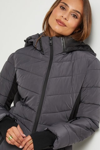 Gewatteerde Jas met Capuchon - Antraciet