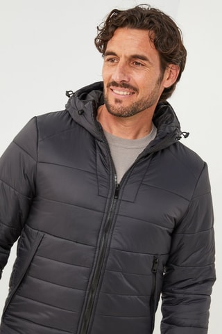 Gewatteerde Jas met Capuchon - Zwart