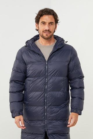 Gewatteerde Jas met Capuchon - Marineblauw