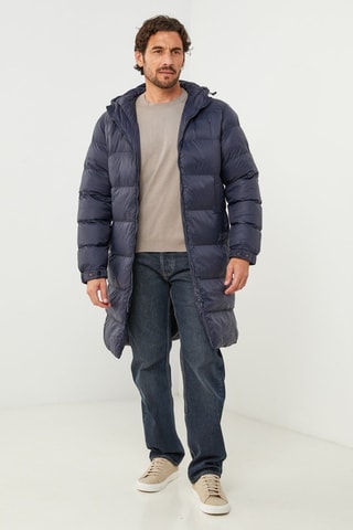 Gewatteerde Jas met Capuchon - Marineblauw