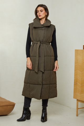 Lange Bodywarmer - Kaki