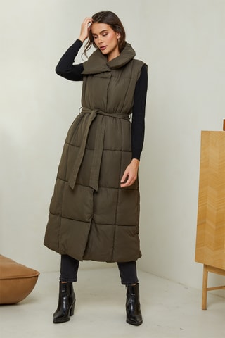 Lange Bodywarmer - Kaki