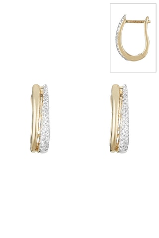 Orecchini a cerchio Maya - Oro giallo e diamanti