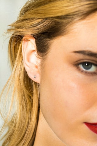 Orecchini Round Stud - Oro giallo e diamanti