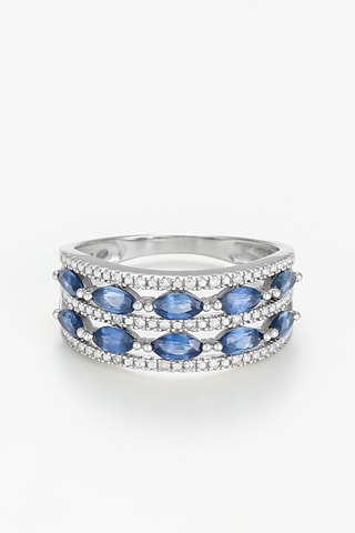 Anello Doux rêve - Oro bianco, diamanti e zaffiri