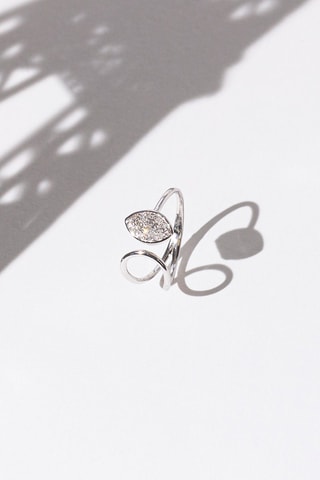 Anello Luna - Oro bianco e diamanti