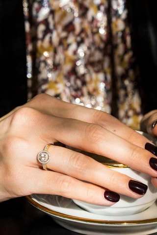 Anello Nosy - Oro giallo, diamanti e topazio