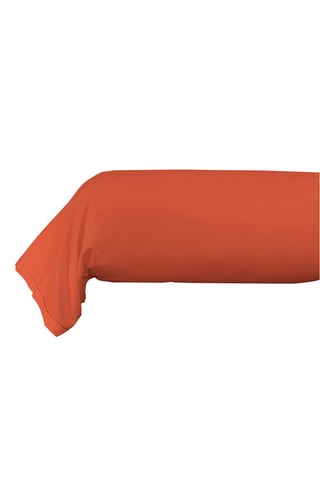 Perkalkatoenen Rolkussensloop 80 Draad/cm² - Terracotta