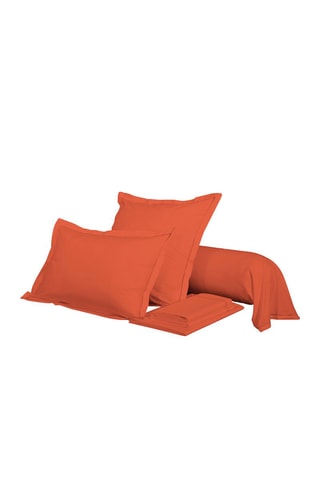 Perkalkatoenen Rolkussensloop 80 Draad/cm² - Terracotta